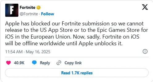 مسدود-کردن-فورتنایت-بصورت-جهانی-توسط-اپل